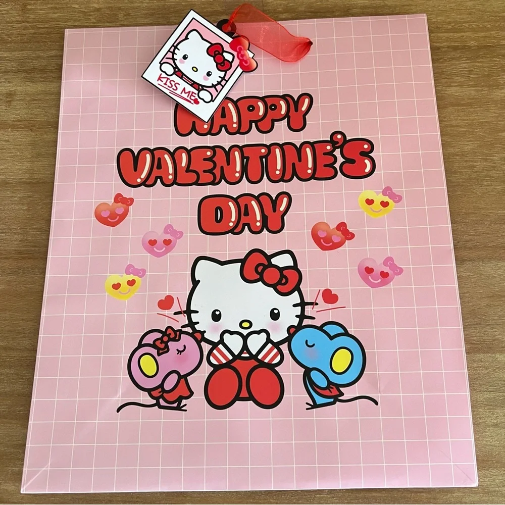 Valentines Day gift bag and greeting card BUNDLE by Sanrio Hello Kitty